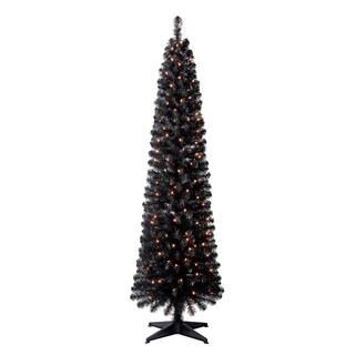 6ft. Pre-Lit Shiny Black Pencil Tree, Clear Lights by Ashland® | Michaels Stores