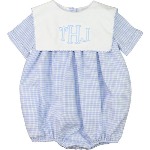 Blue And White Mini Plaid Bubble | Cecil and Lou