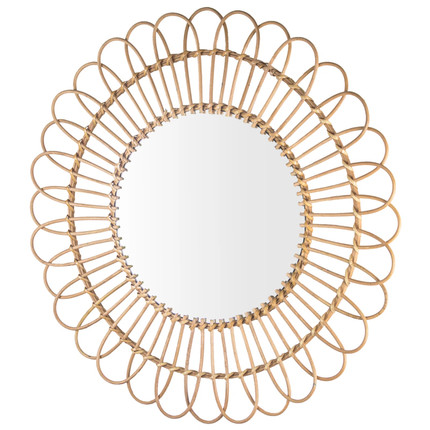 Sinegal Sunburst Wood Wall Mirror