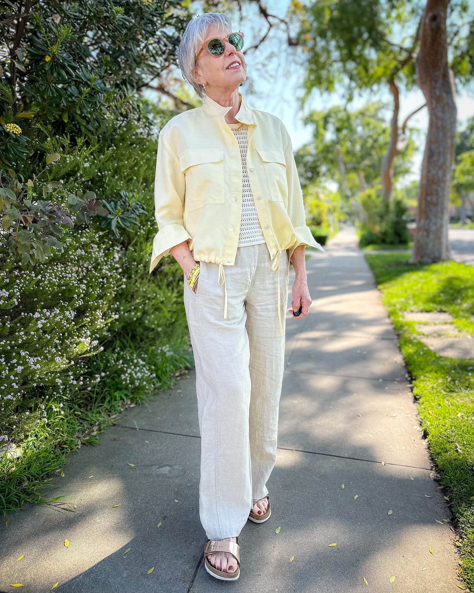 A spring outfit in light neutrals and butter yellow...

#LTKSeasonal #LTKover40