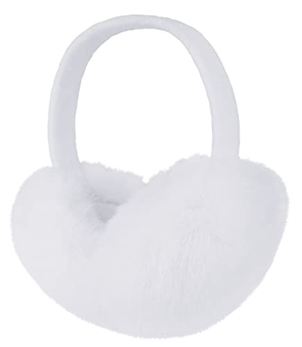 Livingston White Ear Muffs Winter Women, Women's Faux Fur Winter Fashion Outdoor Earmuffs Ear Warmers White Ear Warmers for Men Ear Muffs White Fluffy, White | Amazon (US)