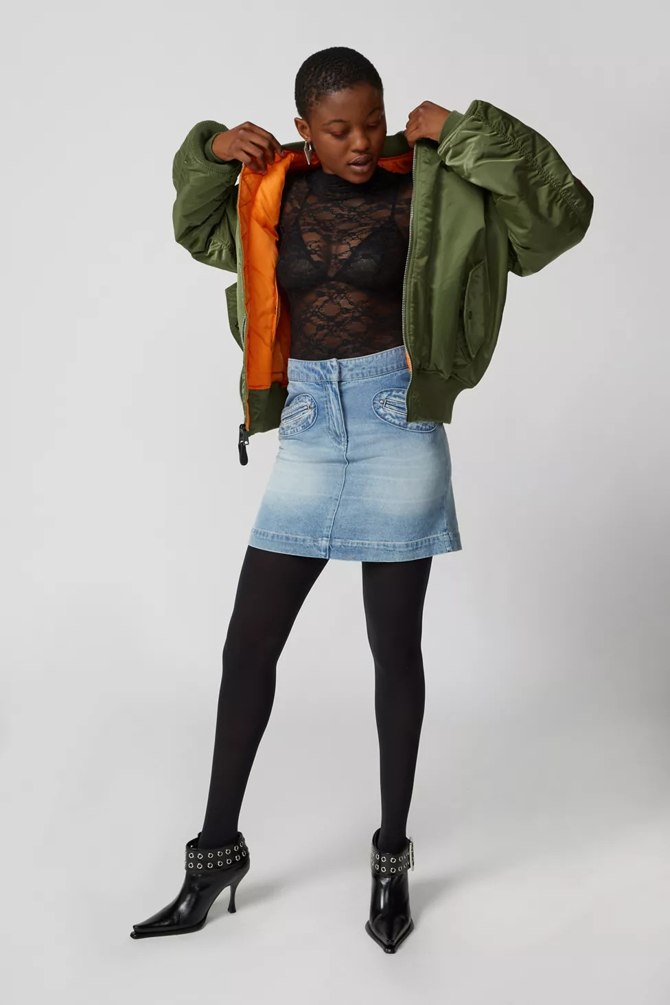 Out From Under Luna Sheer Lace Mock Neck Top | Urban Outfitters (US and RoW)