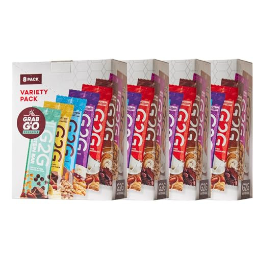 G2G Protein Bar, 8 Flavor Variety Pack, High Protein, Gluten-Free, Healthy Snack, Delicious Meal Replacement, Clean Ingredients, Refrigerated for Freshness, 32 Bars (4 Packs of 8) | Amazon (US)