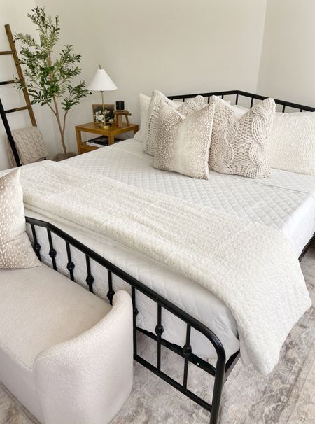 HOME \ cozy winter bed! New faux fur comforter and sham find from Walmart home! Under $100 for a king! 

Decor
Nightstand
Lamp
Amazon 

#LTKfindsunder100 #LTKSeasonal #LTKhome