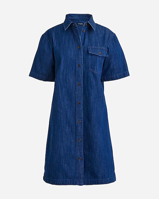 Short-sleeve chambray dress | J. Crew US