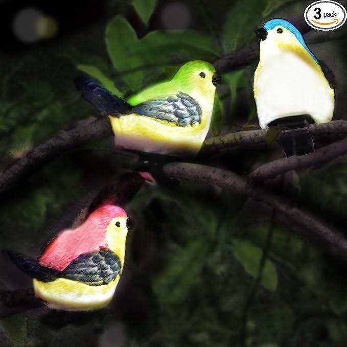 JZSTOM Solar Outdoor Lights Bird Garden Statues Decor,Bird Figurine Lights with Powered LED, Hous... | Amazon (US)