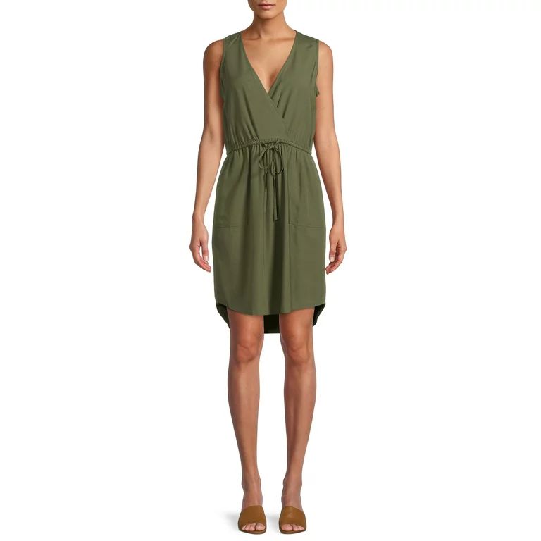 Time and Tru Women's Sleeveless Knee Length Surplus Dress | Walmart (US)