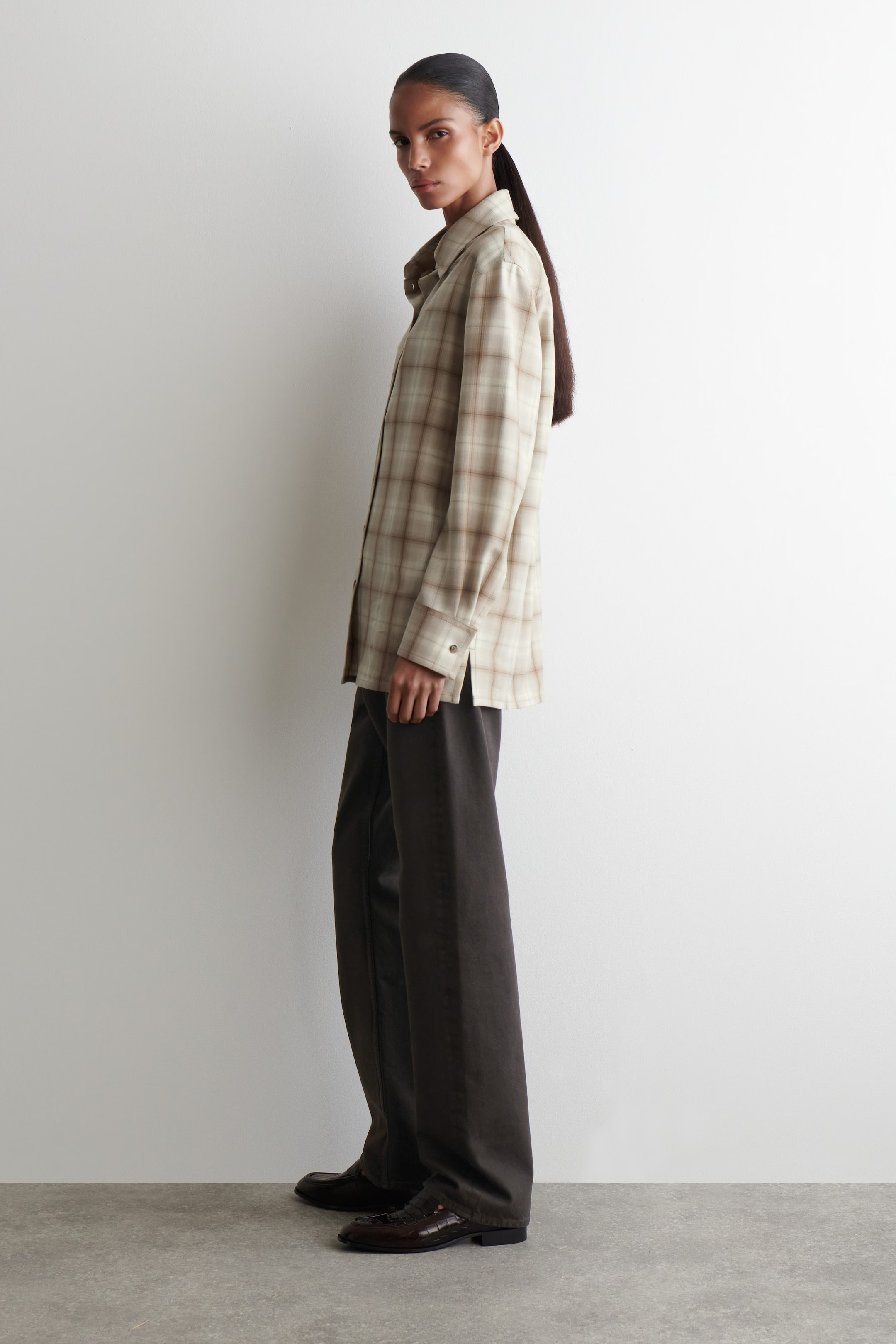 CHECKED FLANNEL SHIRT - BEIGE / CHECKED | COS | COS (EU)