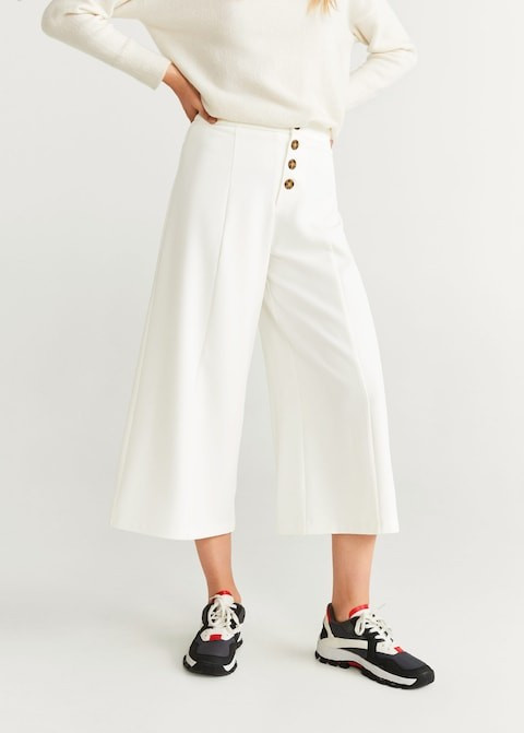 Buttons culottes trousers | MANGO (US)