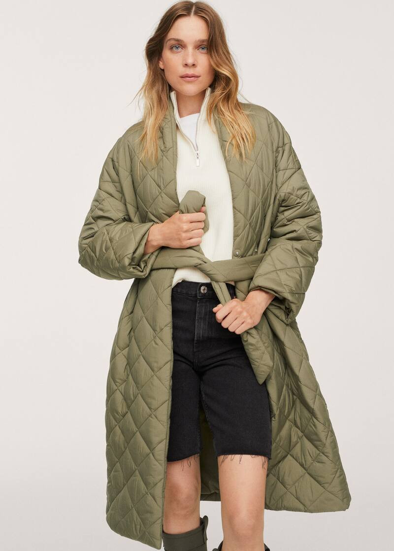 Belt quilted coat | MANGO (US)