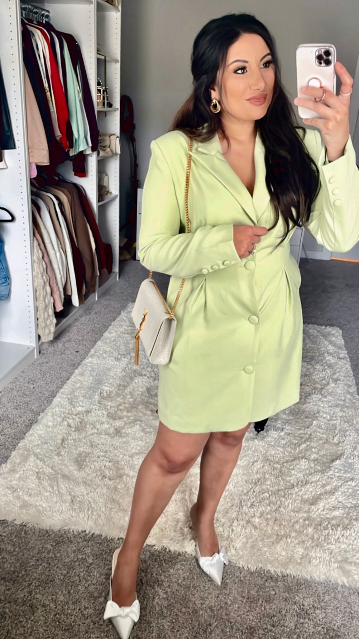 Lime green mini blazer dress— my all time favorite item from SHEIN! I’m still in shock from how amazing the quality & material is! It is so thick, fully lined, with padded shoulders! I was shocked that this one is even nicer than my H&M & Zara blazers! This color is also perfect for spring 💚 
paired with my tassel YSL bag & a pair of bow front pointed toe heels also from Shein! 
My exact blazer is sold out, but I linked some other similar spring colorful Blazer dresses 🤍


#LTKSeasonal #LTKFind #LTKunder50