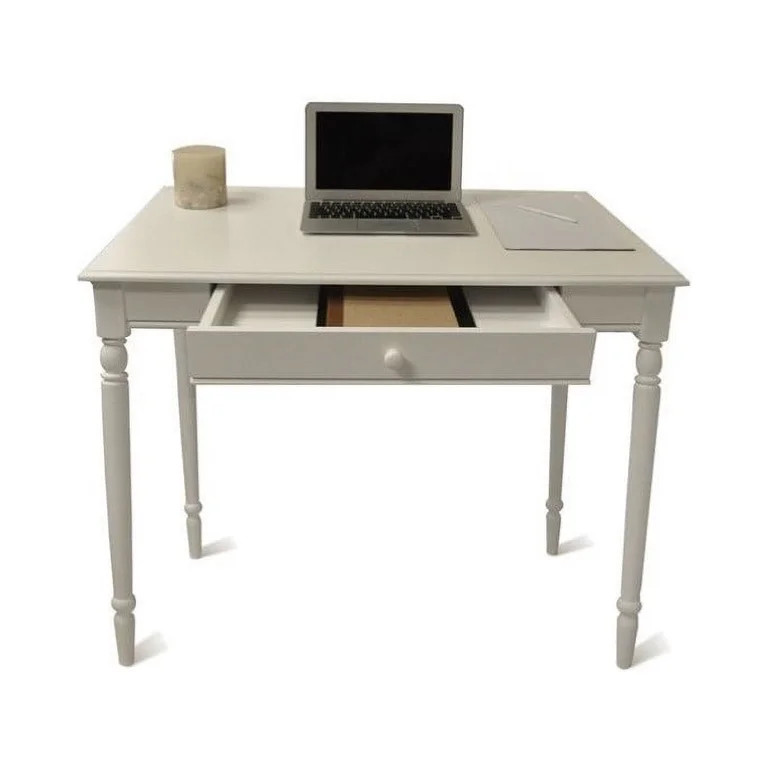 Pemberly Row French Country Desk in White Wood Finish with Drawer | Walmart (US)