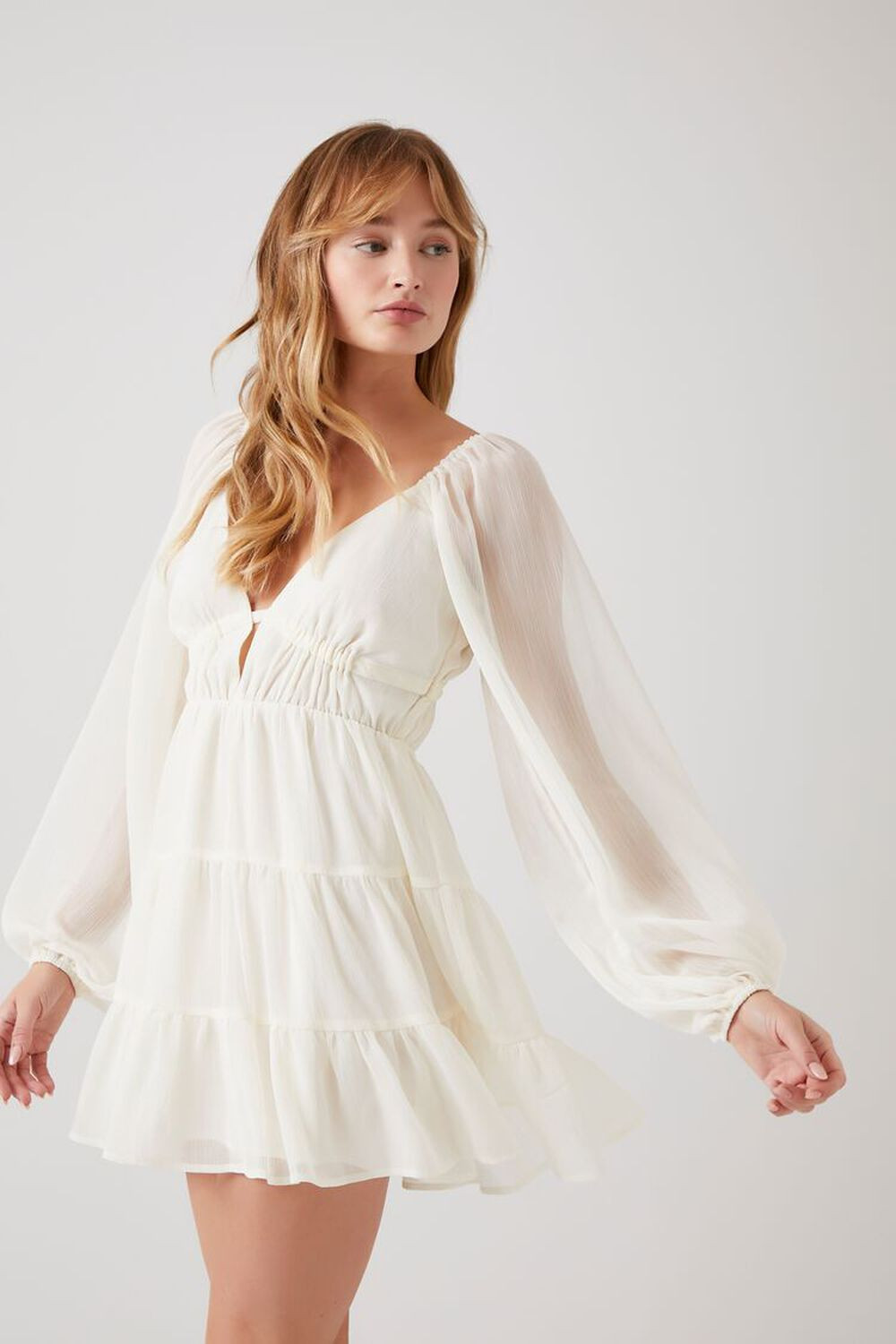 Plunging Tiered Babydoll Dress | Forever 21 (US)