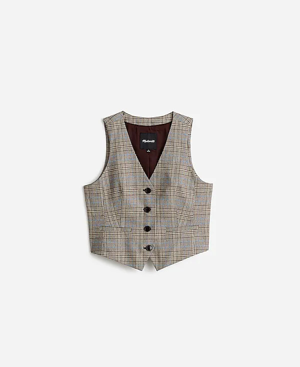 Waisted Vest in Yarn-Dyed Plaid | Madewell | Madewell