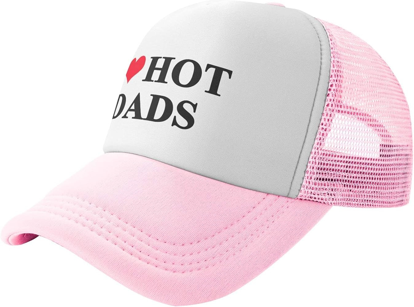 I Love Hot Dad Trucker Hat Sports Baseball Cap Casual Hip-Hop Unisex Leisure Adjustable Size | Amazon (US)