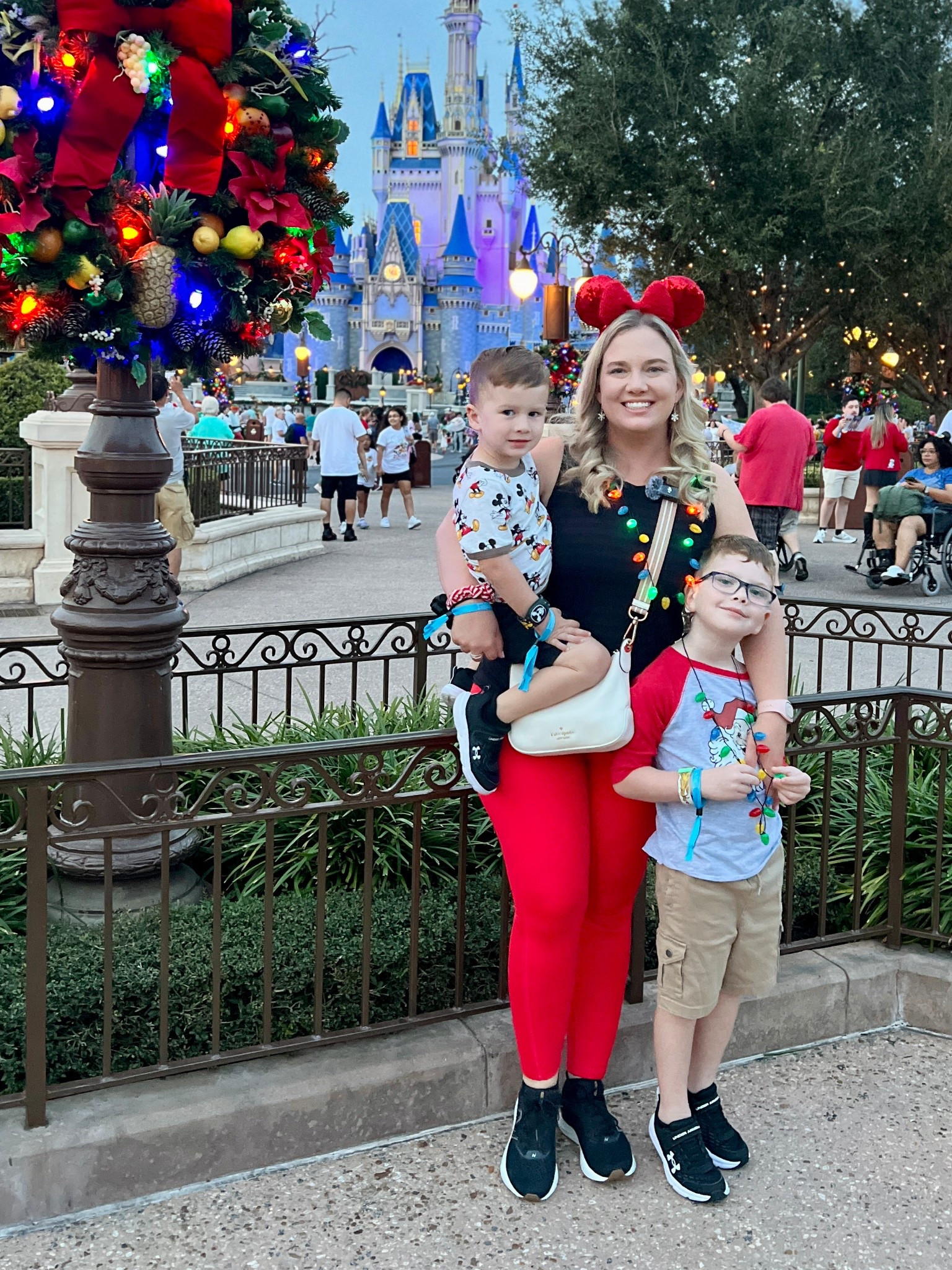 Casual family outfit for Mickeys Very Merry Christmas Party.

Magic kingdom Christmas. Boy Santa shirt. Disney kids. Disney toddler boy. Boy fashion. Disney mom. Athletic Disney outfit. Christmas run. Christmas Disney ootd. 

#LTKFamily #LTKSeasonal #LTKFindsUnder50