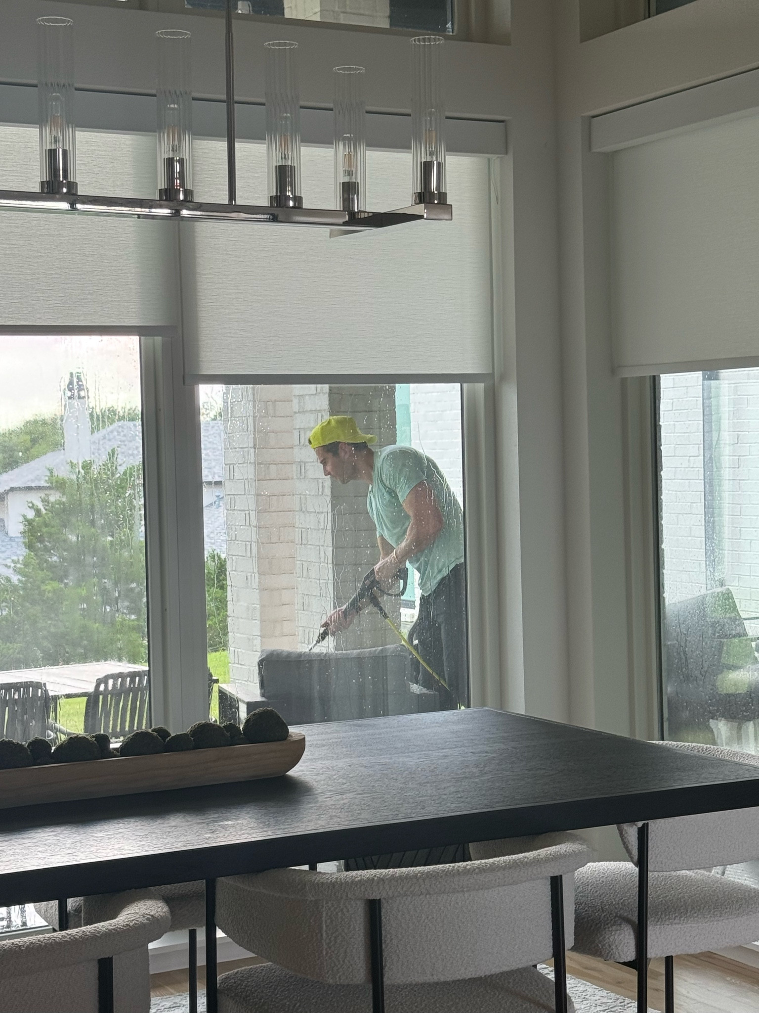 Power washer for outside cleaning patio