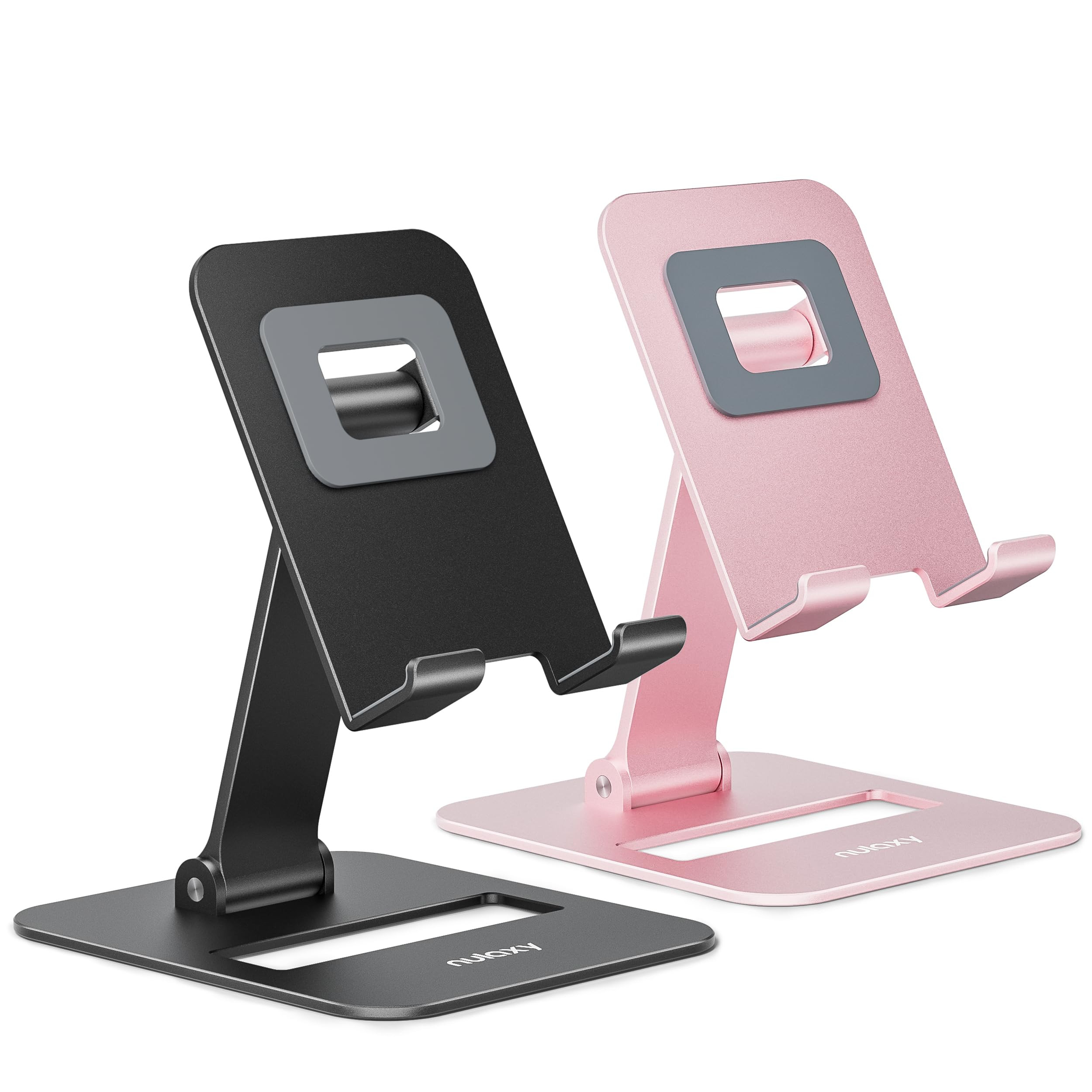 Nulaxy 2 Pack Dual Folding Cell Phone Stand, Fully Adjustable Phone Holder for Desk, Compatible w... | Amazon (US)