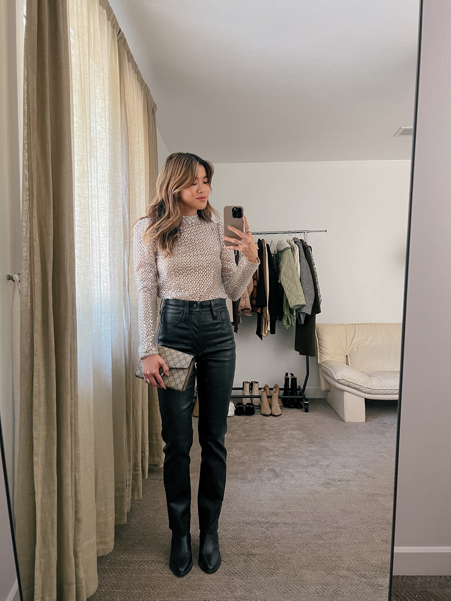 A sparkly fun Revolve top and black leather pants! 

#revolve
#fallfashion
#fallstyle
#falloutfit
#fall
#top
#leatherpants
#blackpants
#outfitofthenight
#casetify

#LTKSeasonal #LTKstyletip #LTKfit