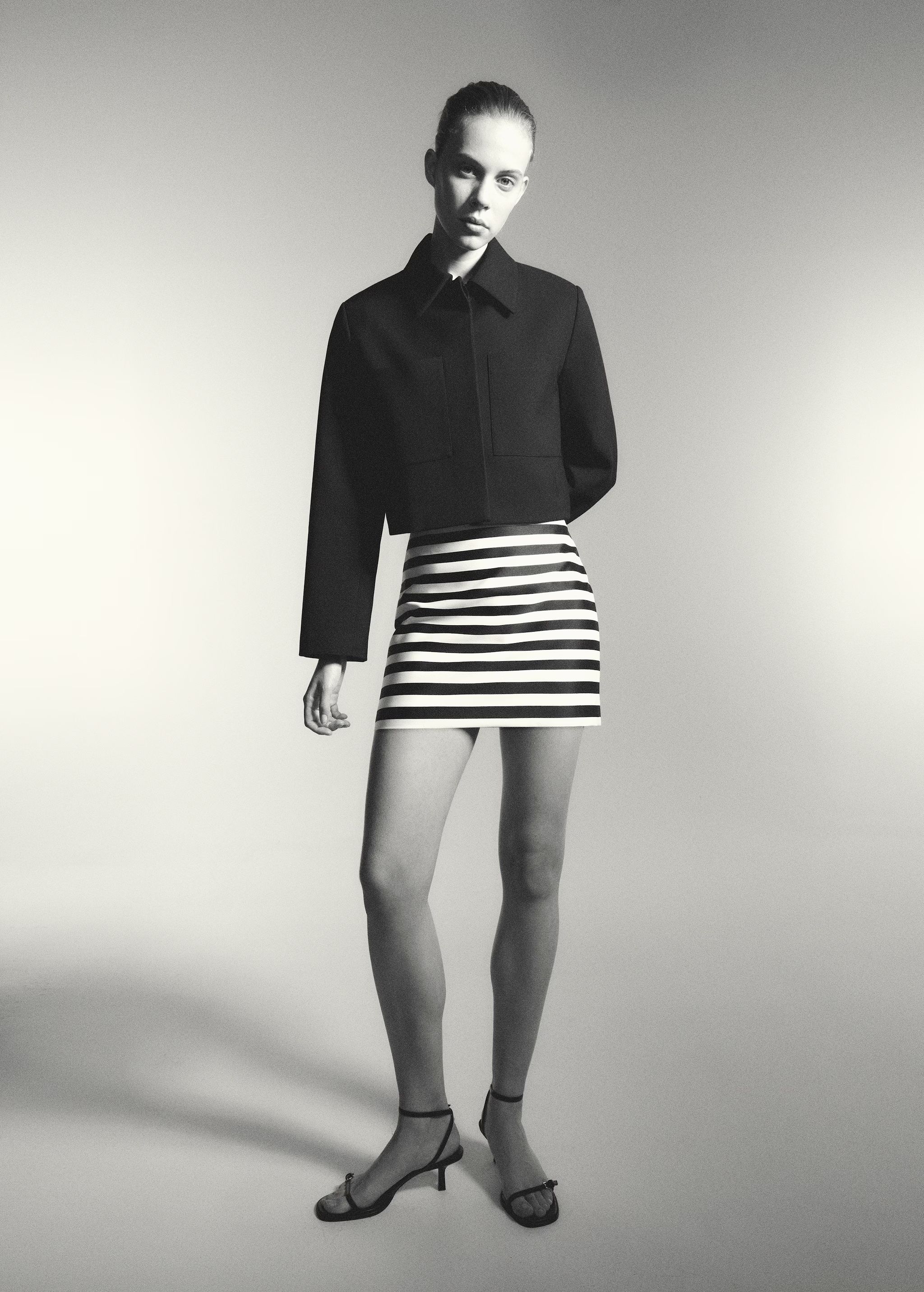 Striped knitted mini-skirt | MANGO (US)