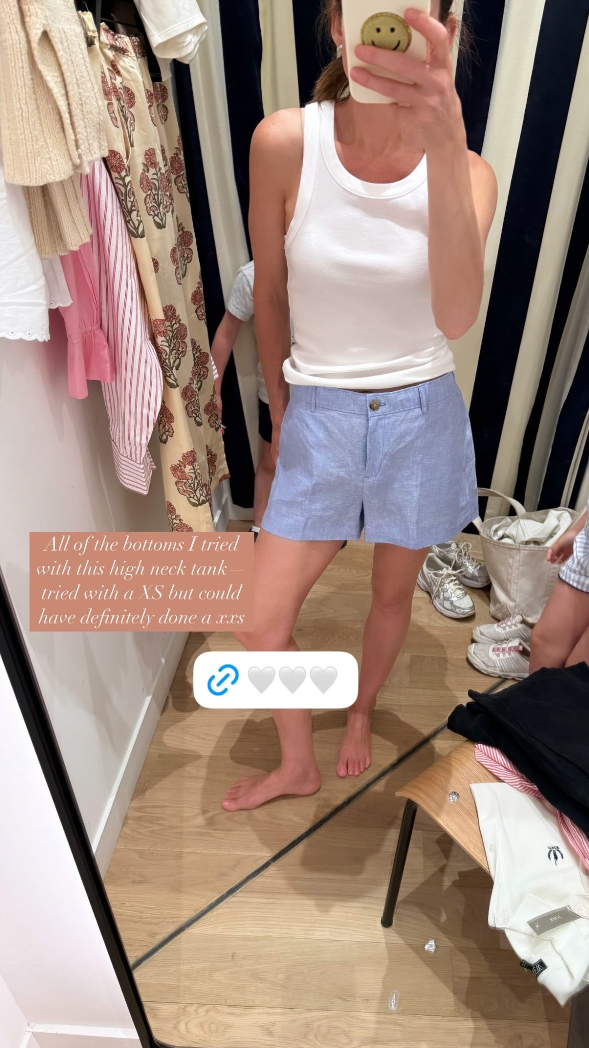 All of the bottoms I tried
with this high neck tank—
tried with a XS but could have definitely done a xxs