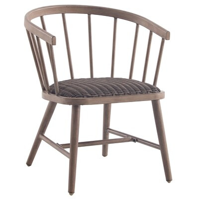 allen + roth McKinnley Set of 2 Wicker Brown Metal Frame Stationary Dining Chair(s) with Woven Se... | Lowe's