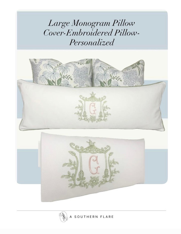 Large Monogram Pillow Cover-Embroidered Pillow-Personalized Pillow-Large Lumbar Pillow-Accent Pillow

#LTKHome