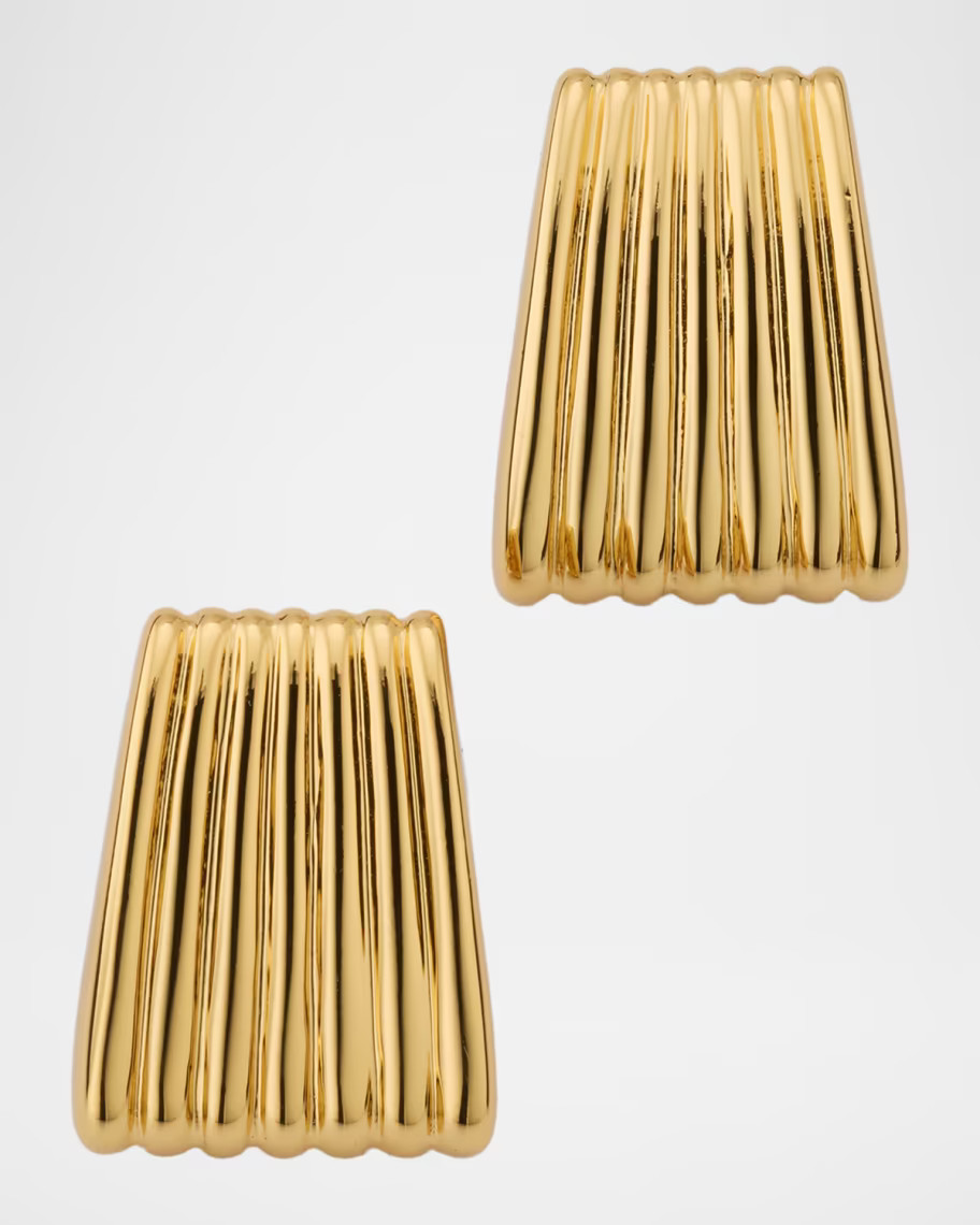 Ribbed Earrings, Gold | Neiman Marcus