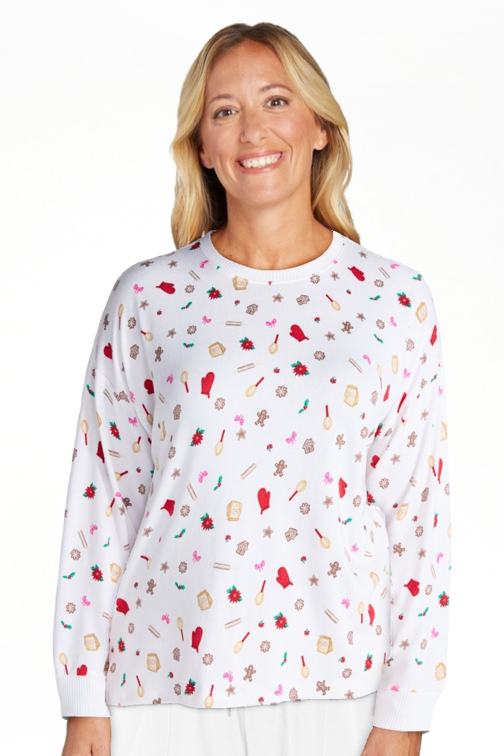 Joyspun Women's Cozy Lounge Collection Hacci Knit Sleep Top with Long Sleeves, Sizes XS-3X | Walmart (US)