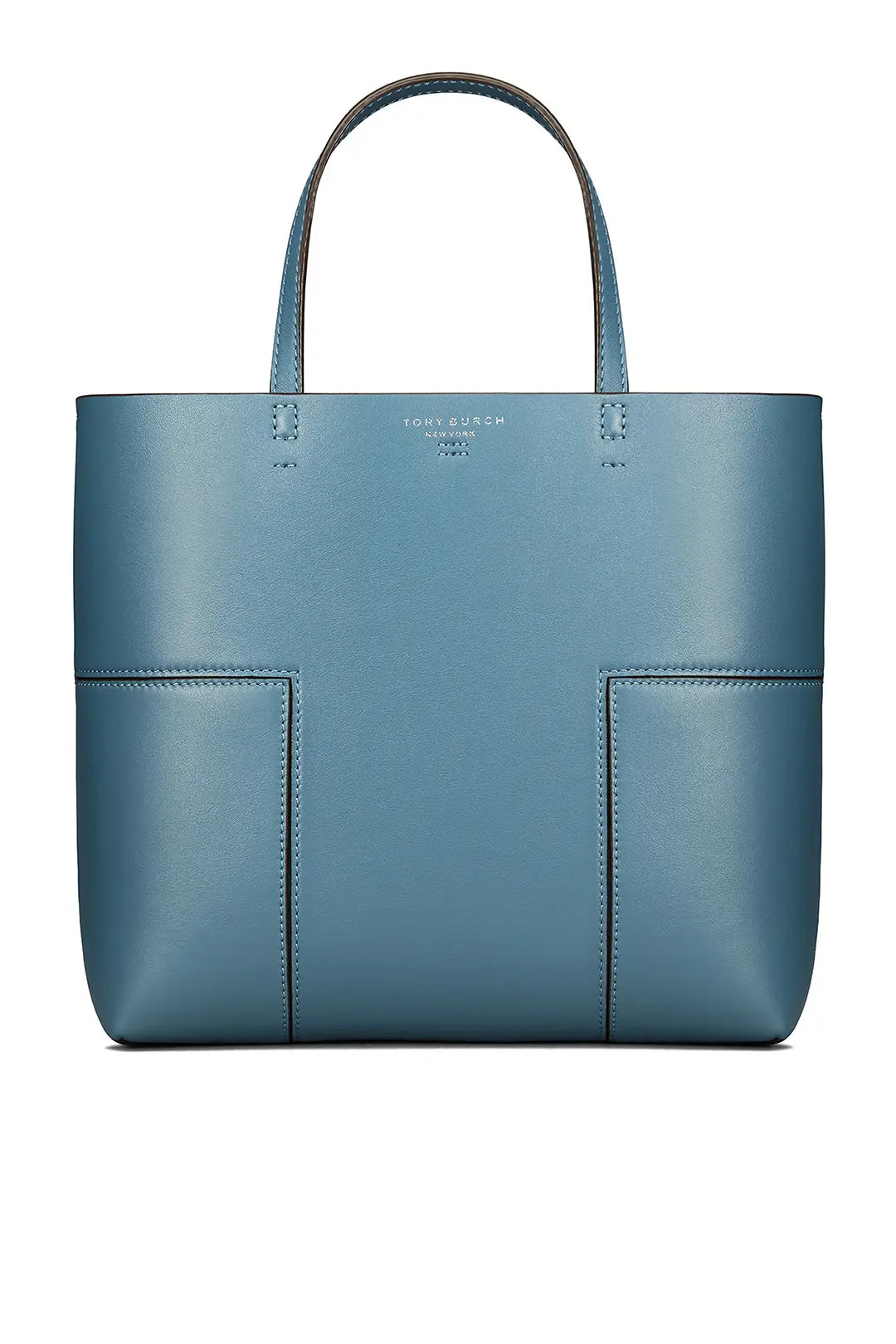 Tory Burch Accessories Blue Block-T Mini Tote | Rent The Runway