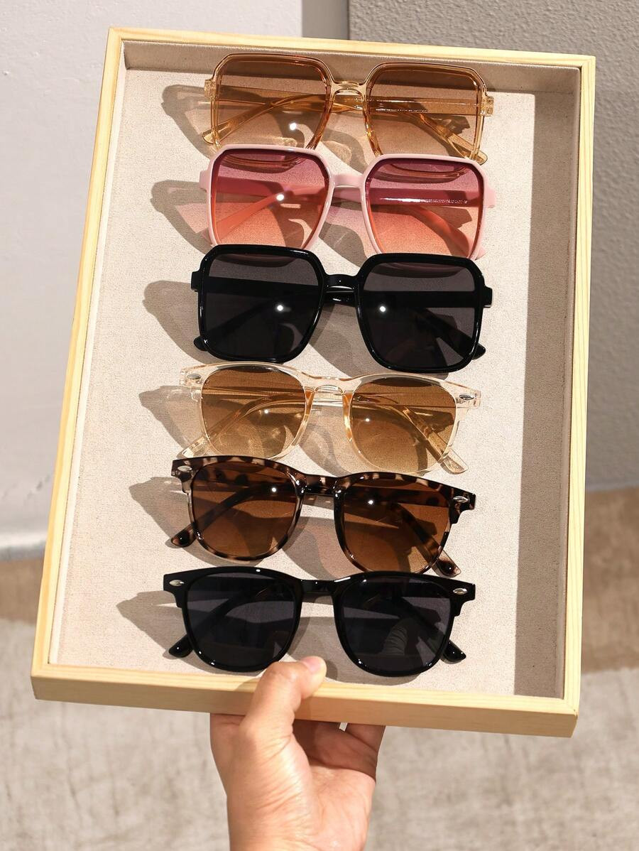 5-6pcs Women Geometric Frame Boho Elegant Modern Simple Style Fashion Glasses Combination For Out... | SHEIN