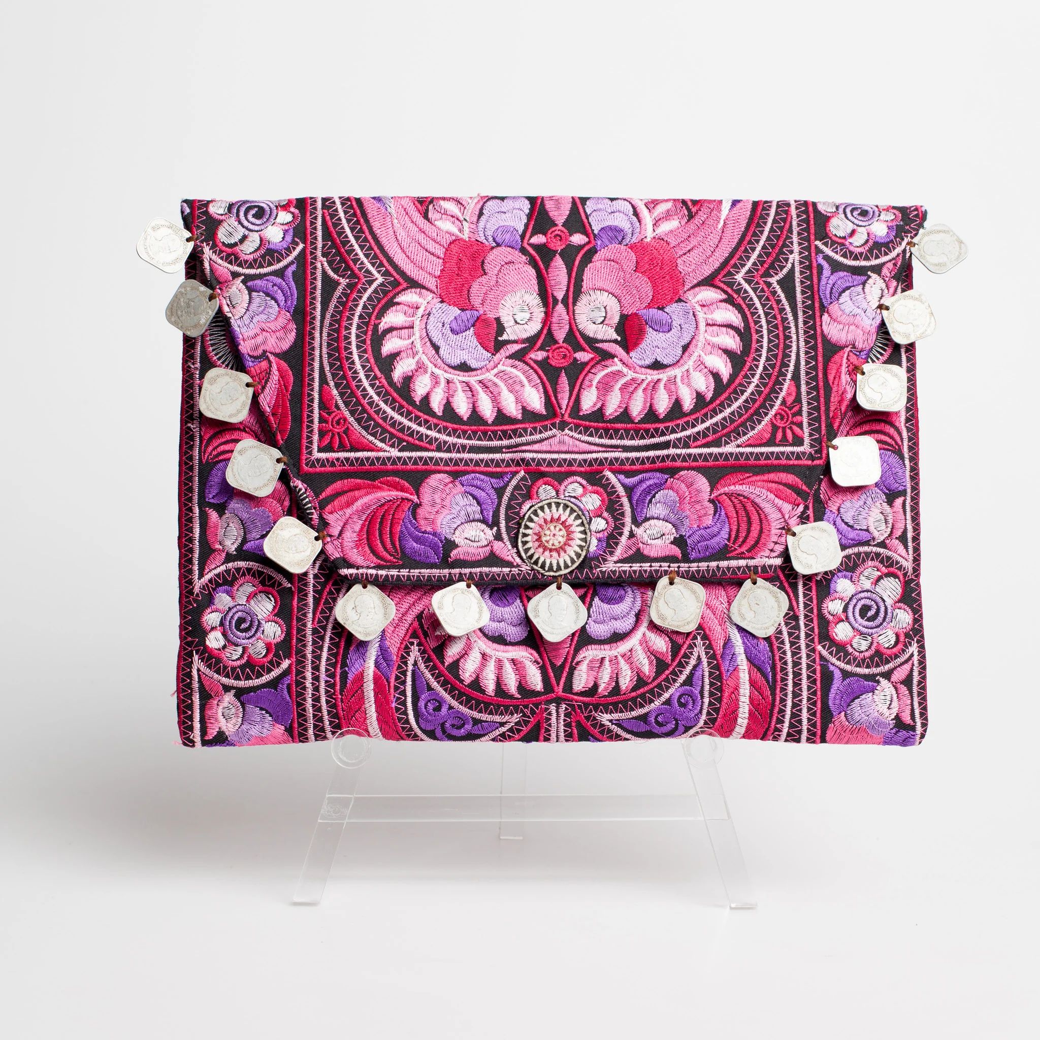 Pink Embroidered Clutch | Two Penny Blue