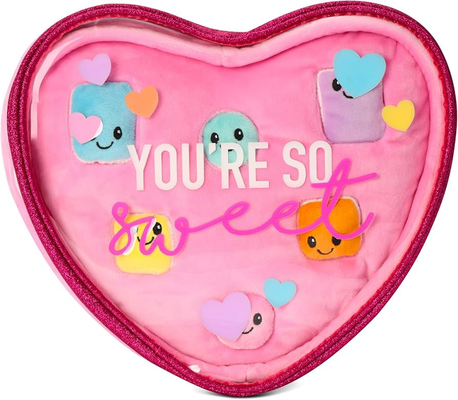 iscream Heart Shaped Plush Box of Chocolates Play Set with Glitter and Embroidered Accents | Amazon (US)