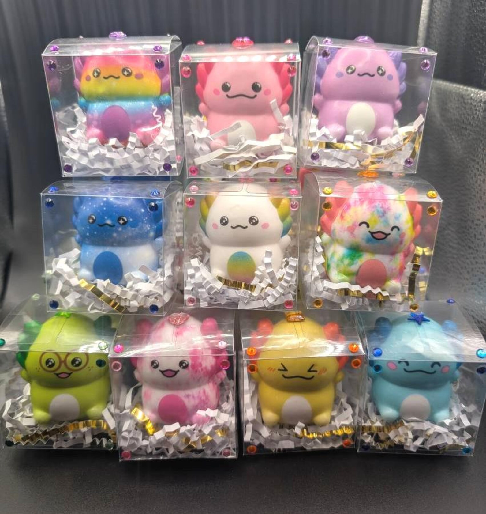 Mini Axolotl Slow Rise Squishy, Party Favor, Toy: Jeweled Gift Box, 10 Color Choices - Etsy | Etsy (Global)