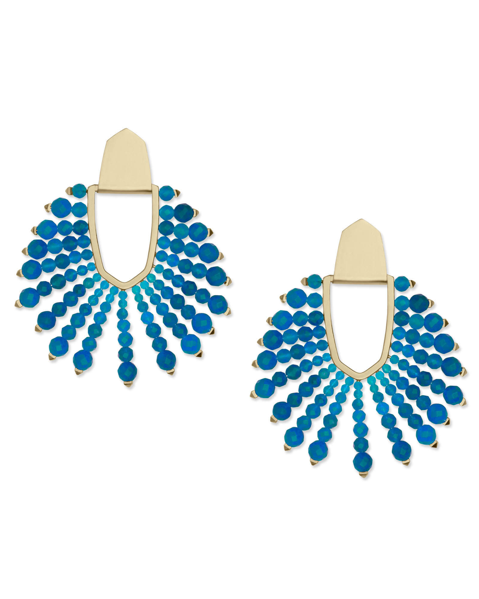 Diane Gold Statement Earrings in Beaded Teal Agate | Kendra Scott