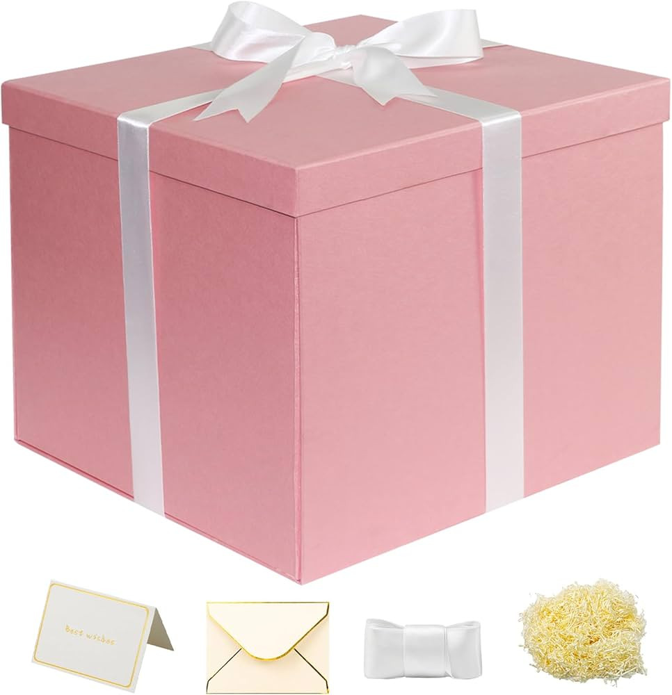 YINUOYOUJIA Large Gift Box 12x12x10 Inches,Pink Gift Boxes for presents,Birthday Gift Box,Present... | Amazon (US)