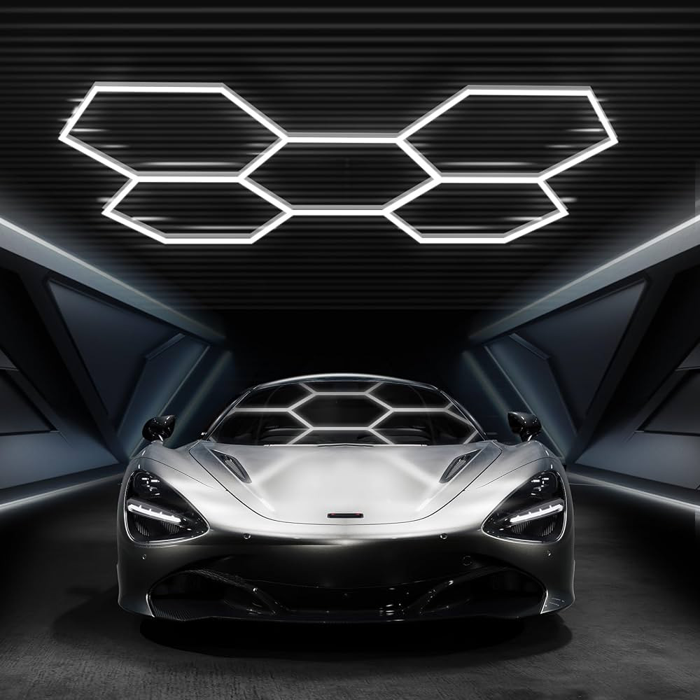 Hexagon Garage Lights 168W 6500K Honeycomb Hexagon Led Garage Light 5 Grid | Amazon (US)