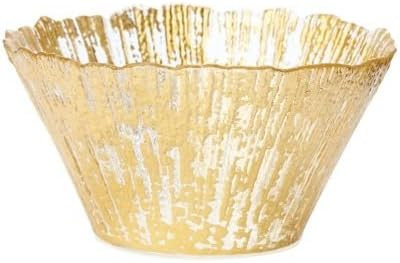 Vietri Rufolo Glass Gold Small Deep Bowl, Decorative Dish, Fruit & Candy Bowl for Office/Home | Amazon (US)