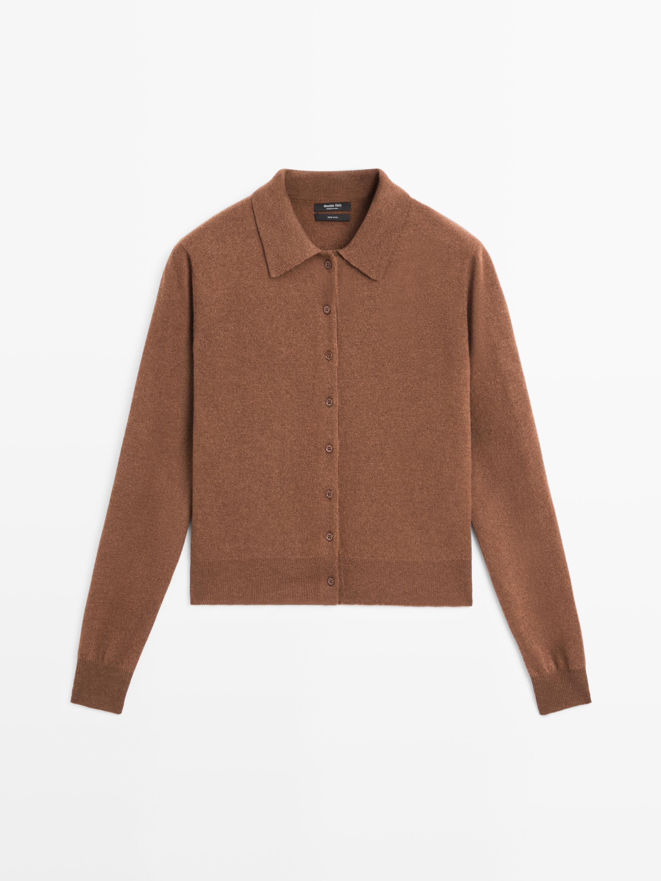 Wool knit cardigan | Massimo Dutti UK