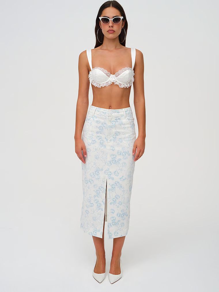 Buy Chantal Denim Midi Skirt  - Order Bottoms online 1125072700 - Victoria's Secret US | Victoria's Secret (US / CA )