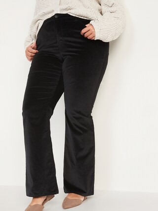 Extra High-Waisted Secret-Slim Pockets Velvet Plus-Size Flare Jeans | Old Navy (US)