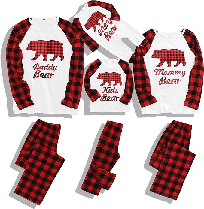 Matching Family Pajamas Set Christmas Pants Cotton Pjs Set Bear Pajamas for Family | Amazon (US)