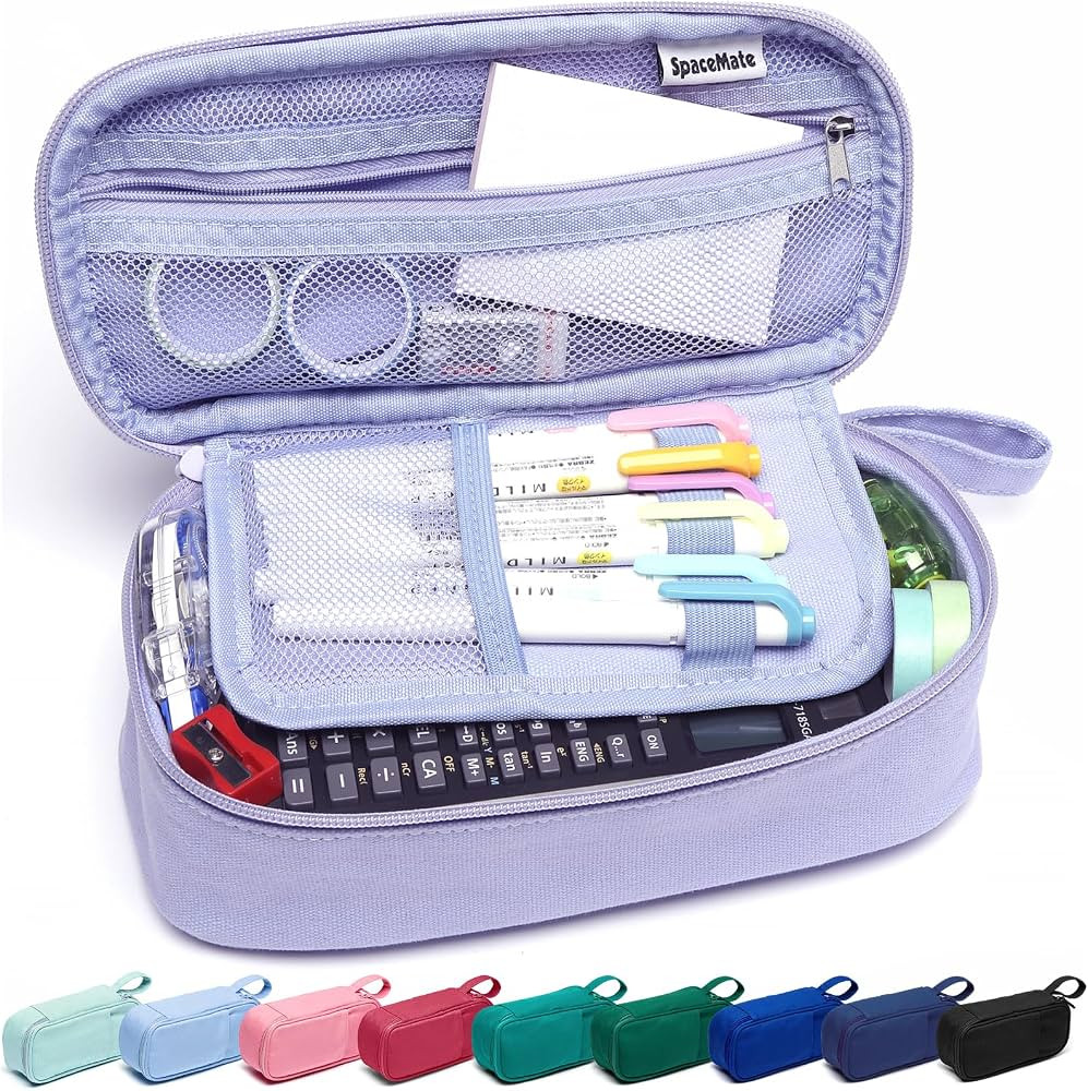 Pencil Case Pouch Box Bag School Supplies Girls Boys Kids, Cute Preppy Stuff Large Big Capacity A... | Amazon (US)