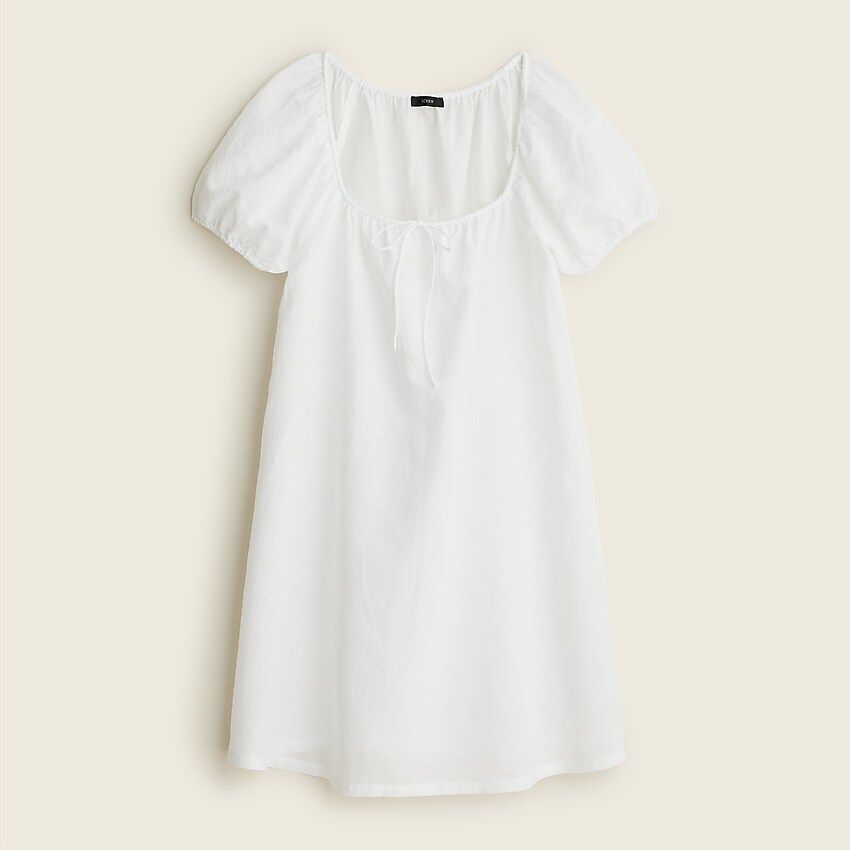 Puff-sleeve cotton-linen sleep dress | J.Crew US