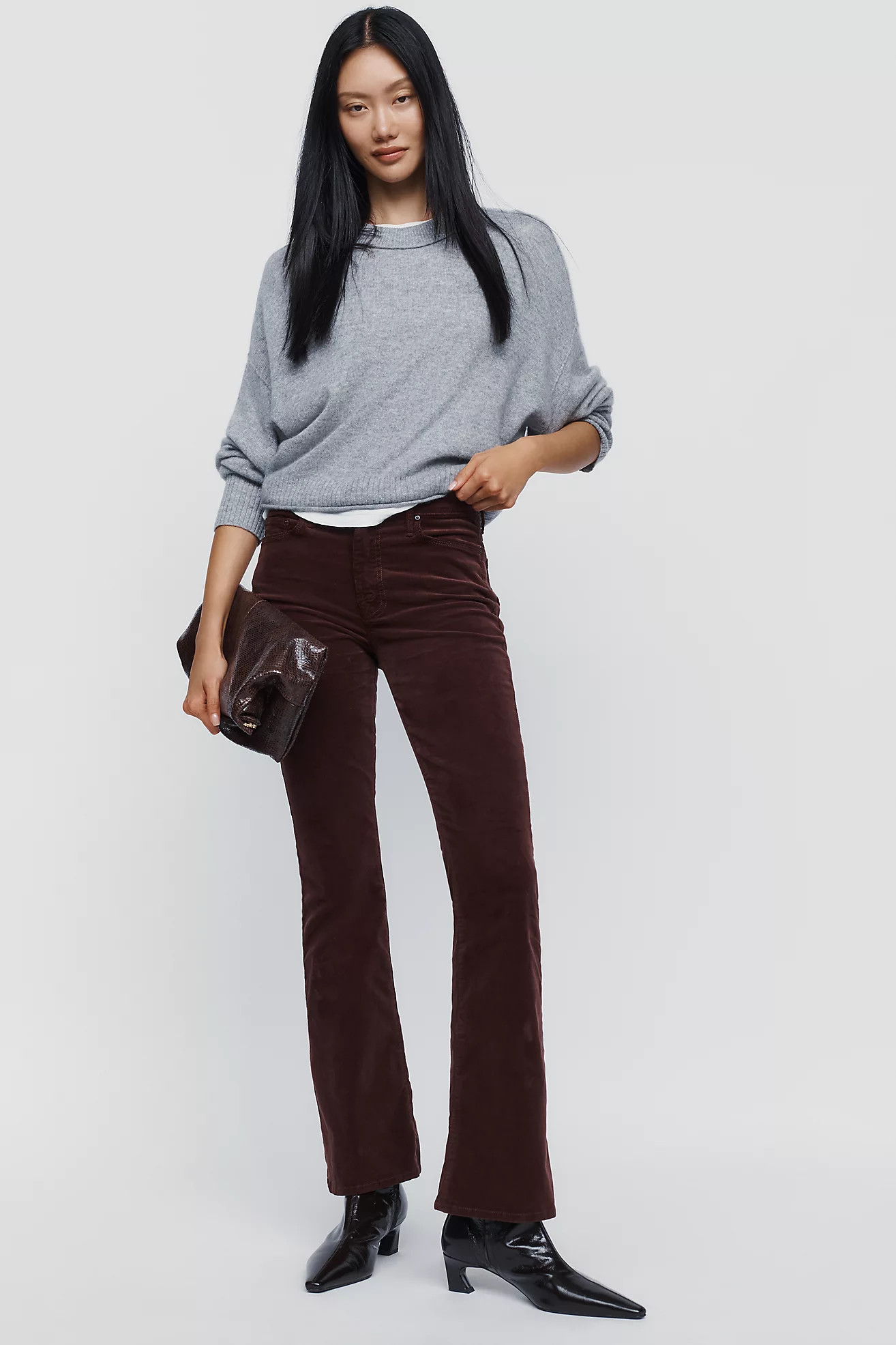 MOTHER The Weekender Corduroy Mid Rise Flare Jeans | Anthropologie (US)