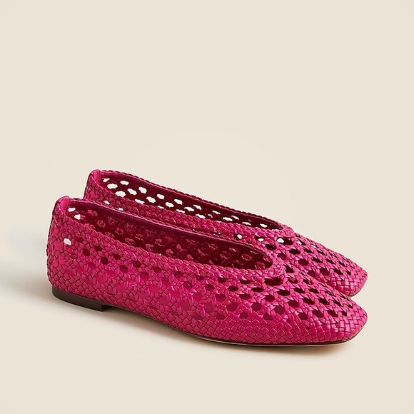 J Crew used Quinn handwoven ballet flats in leather CM887 | Poshmark