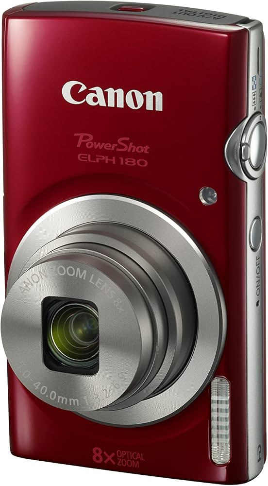 Canon PowerShot ELPH 180 Digital Camera w/Image Stabilization and Smart AUTO Mode (Red) | Amazon (US)