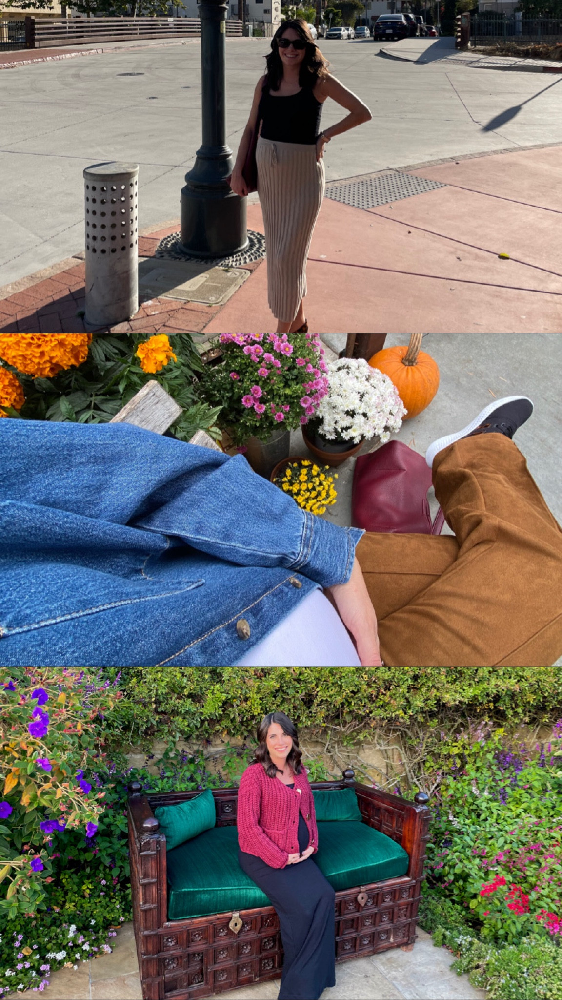 Fall outfit inspiration featuring a few looks from our breezy California babymoon 🌊🌴☀️