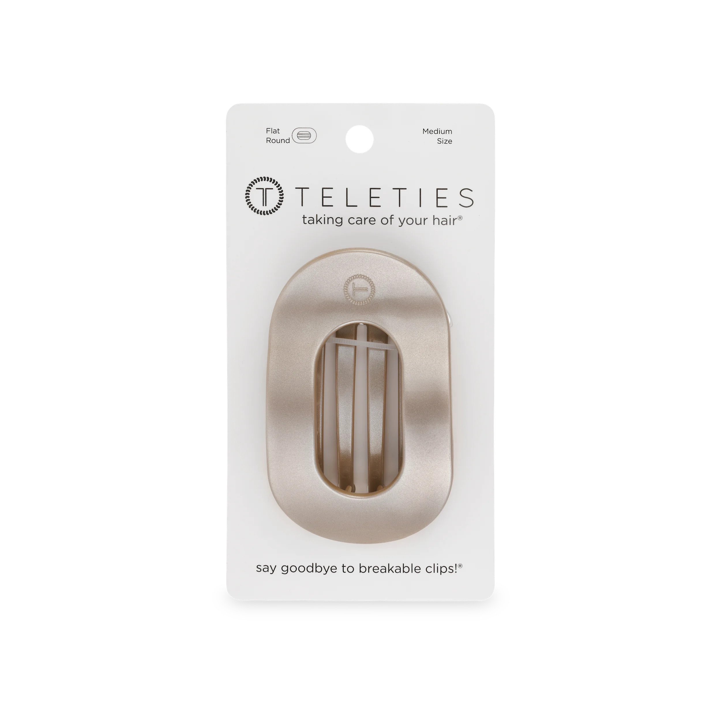 Teleties Flat Round Hair Clip, Shimmering Taupe, Medium | Walmart (US)