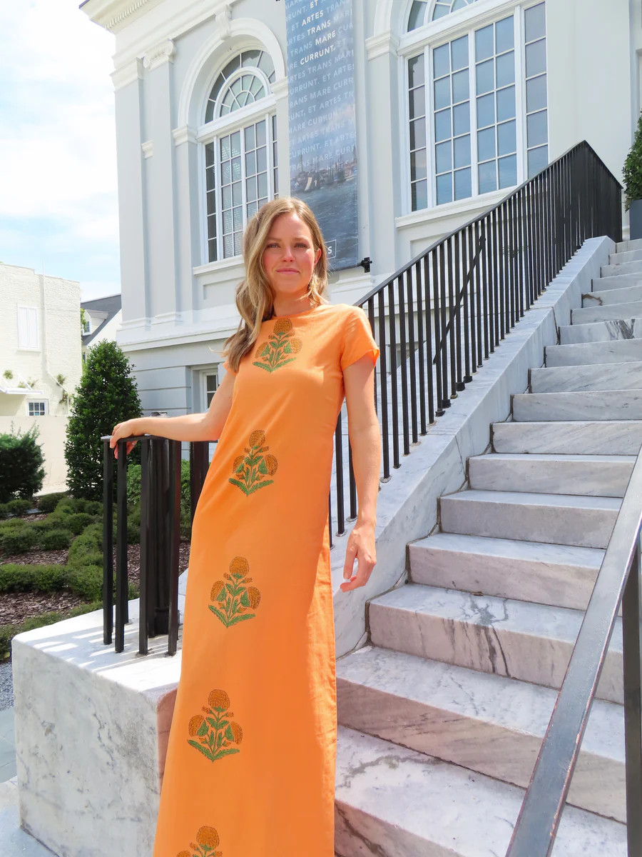 Anne Maxi Dress Melon Milos | Madison Mathews